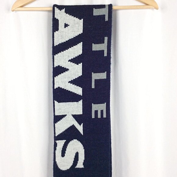 Seattle Seahawks NFL Knit Scarf Wordmark Double Sided Logo New Style - Picture 4 of 8